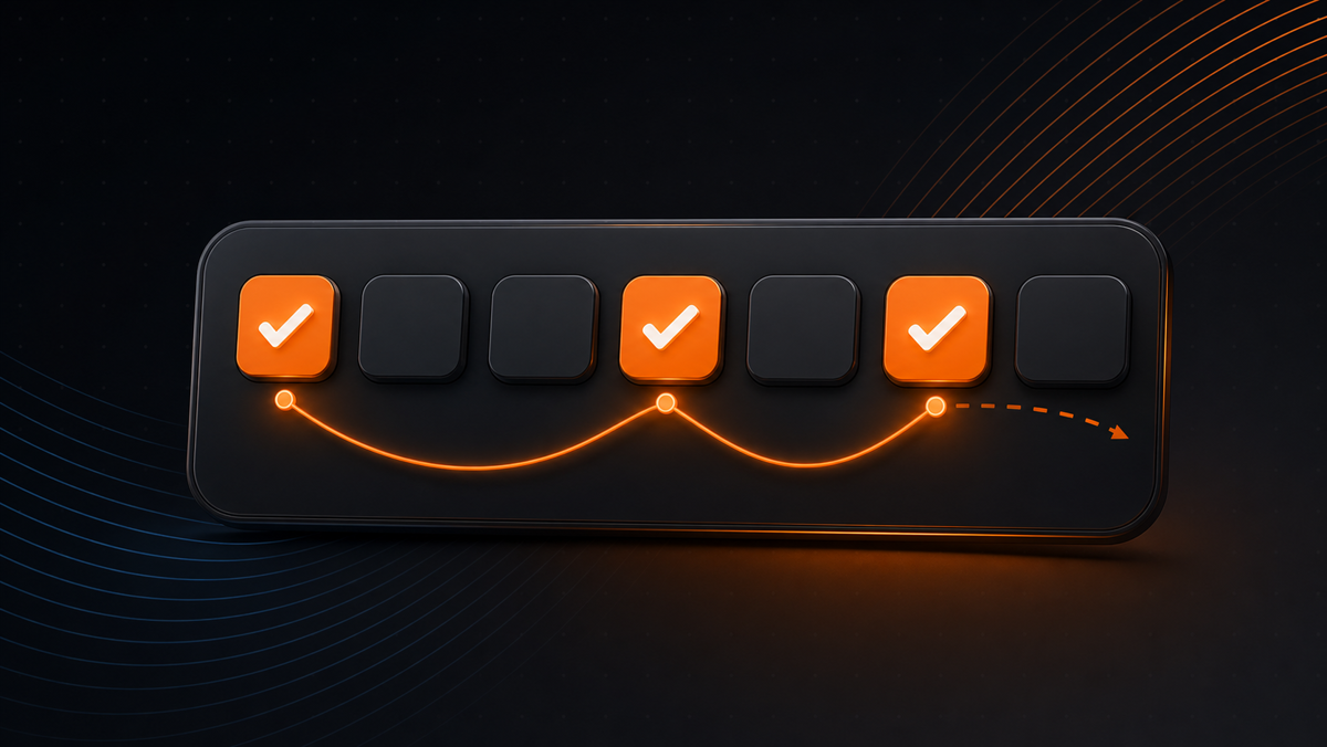 Illustration of a flexible weekly habit target with three check-ins