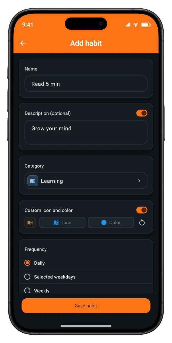 Habit Tracker — Add a Habit